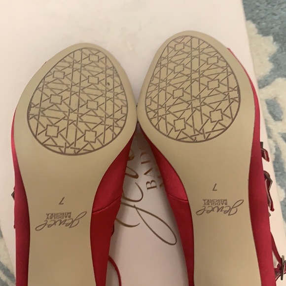 Jewel Badgley Mischka heels size 7 Dark satin pink - Picture 14 of 16